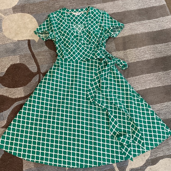 Boden Kelly Green Wrap Dress ZP1 - Picture 6 of 8
